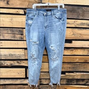 Judy‎ Blue Jeans Womens 15/32 Boyfriend Fit Distressed Paint Splatter JB82398LT